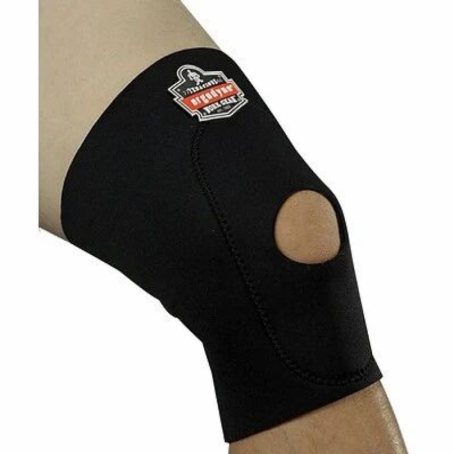 Ergonomic Support * | Knee Pads Ergodyne Proflex Knee Sleeve With Open Patella/Anterior Pad, Black, Large