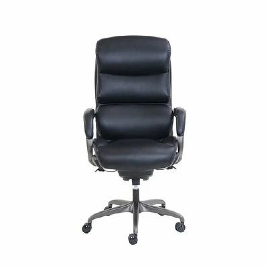 Chairs * | Task Chairs La-Z-Boy Aberdeen Leather Computer And Desk Chair, Black (51545)