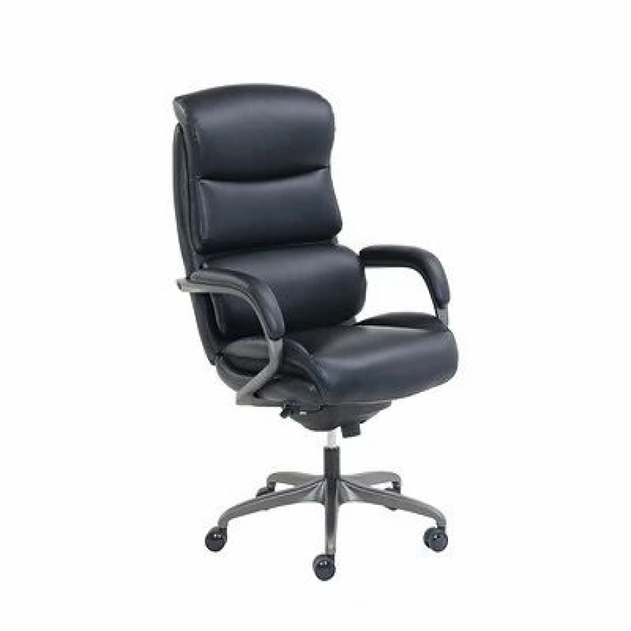 Chairs * | Task Chairs La-Z-Boy Aberdeen Leather Computer And Desk Chair, Black (51545)