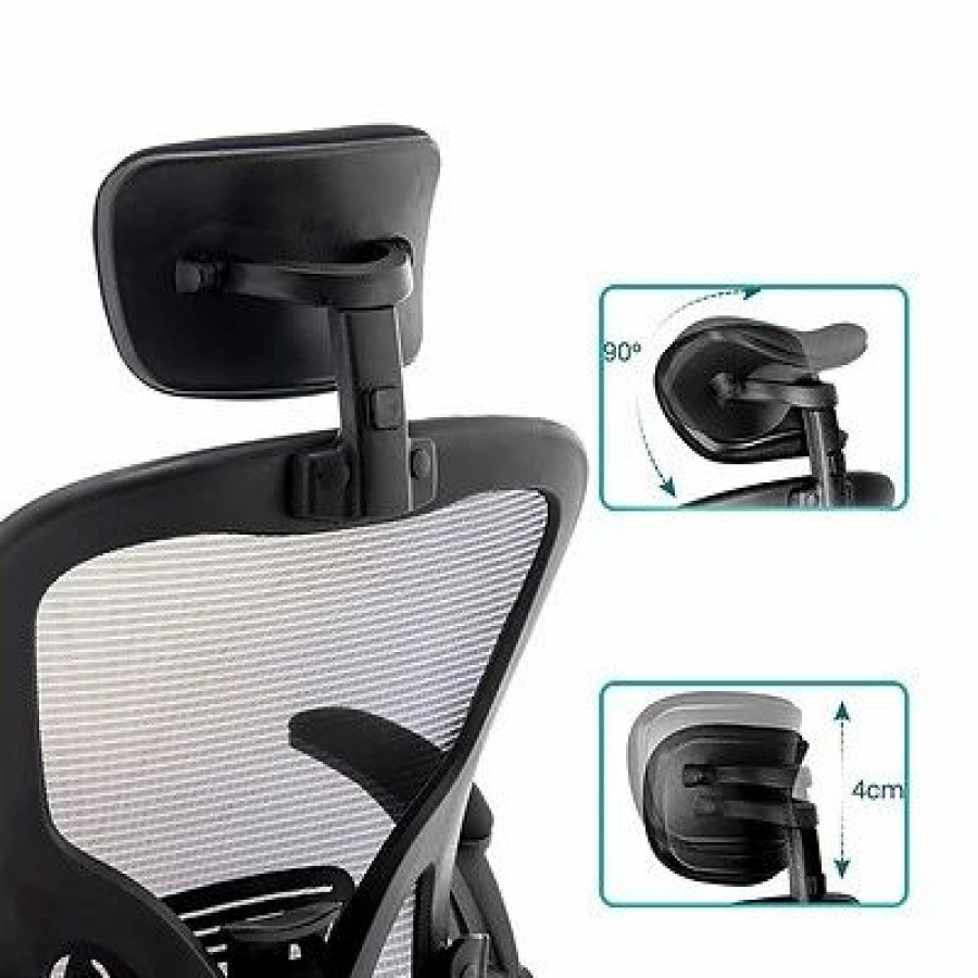 Chairs * | Office Chairs Urban Factory Ergo Simple Ergonomic Adjustable Office Chair, Black (Esc05Uf)