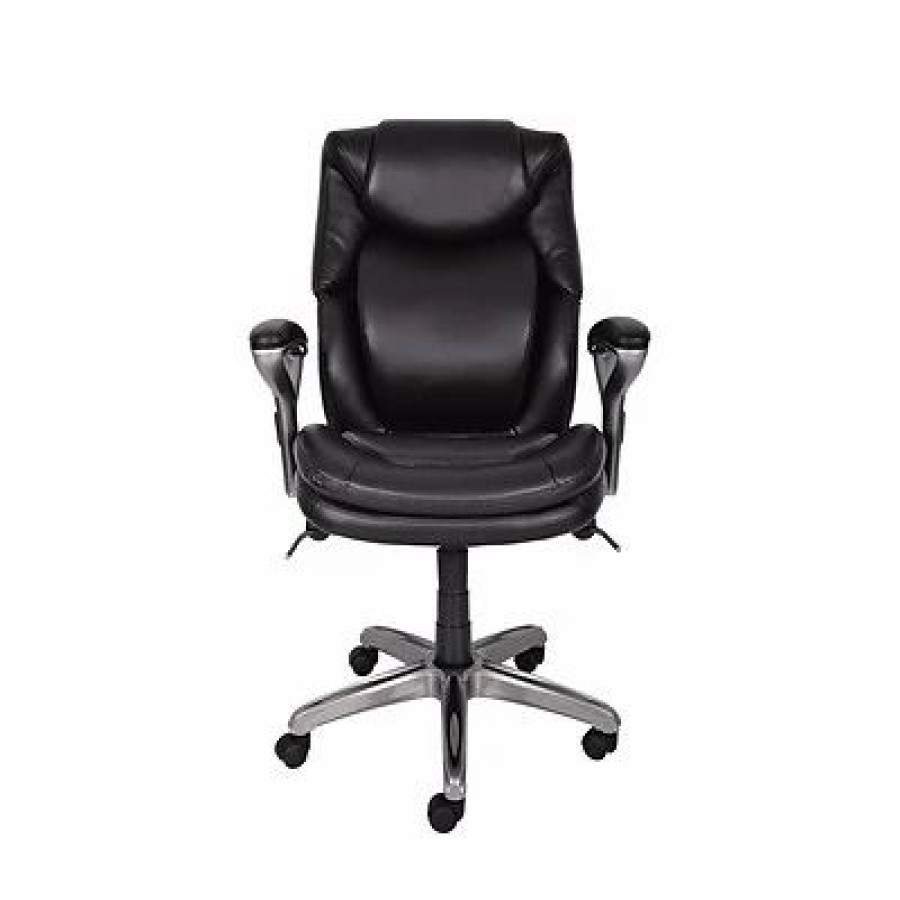 Chairs * | Executive/Managerial Chairs Serta Air Bonded Leather Executive Chair, Black (Chr200100)