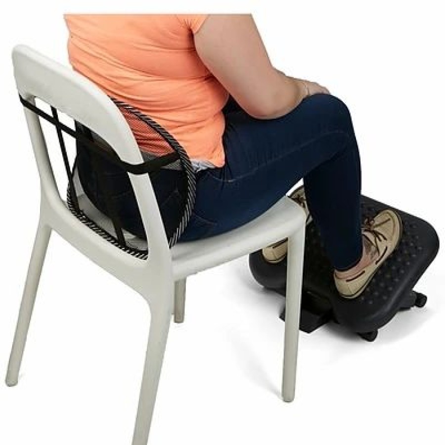 Stools & Ottomans * | Mind Reader Tilt Adjustable Footrests, Black (Ftmeshcmb-Blk)