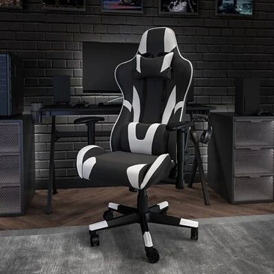 Chairs * | Executive/Managerial Chairs Flash Furniture X20 Ergonomic Leathersoft Swivel Gaming Chair, Black (Ch1872301Bk)