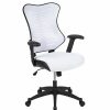 Chairs * | Office Chairs Flash Furniture Ergonomic Nylon Swivel Executive Chair, Designer White (Bl-Zp-806-Wh-Gg)