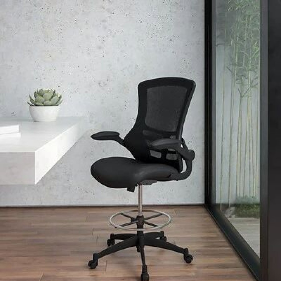 Chairs * | Task Chairs Flash Furniture Mid-Back Design Mesh Task Chair, Black (Bl-X-5M-D-Gg)