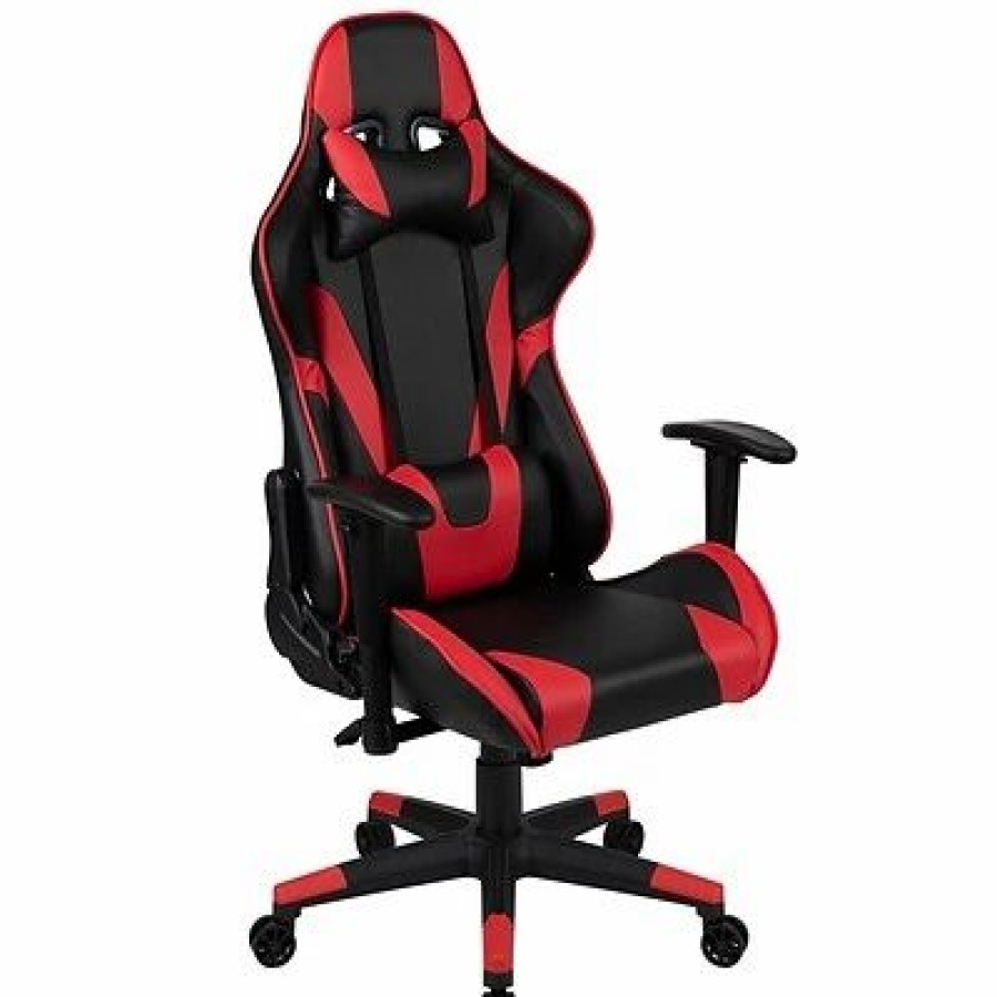 Chairs * | Executive/Managerial Chairs Flash Furniture X20 Ergonomic Leathersoft Swivel Gaming Chair, Red (Ch1872301Red)