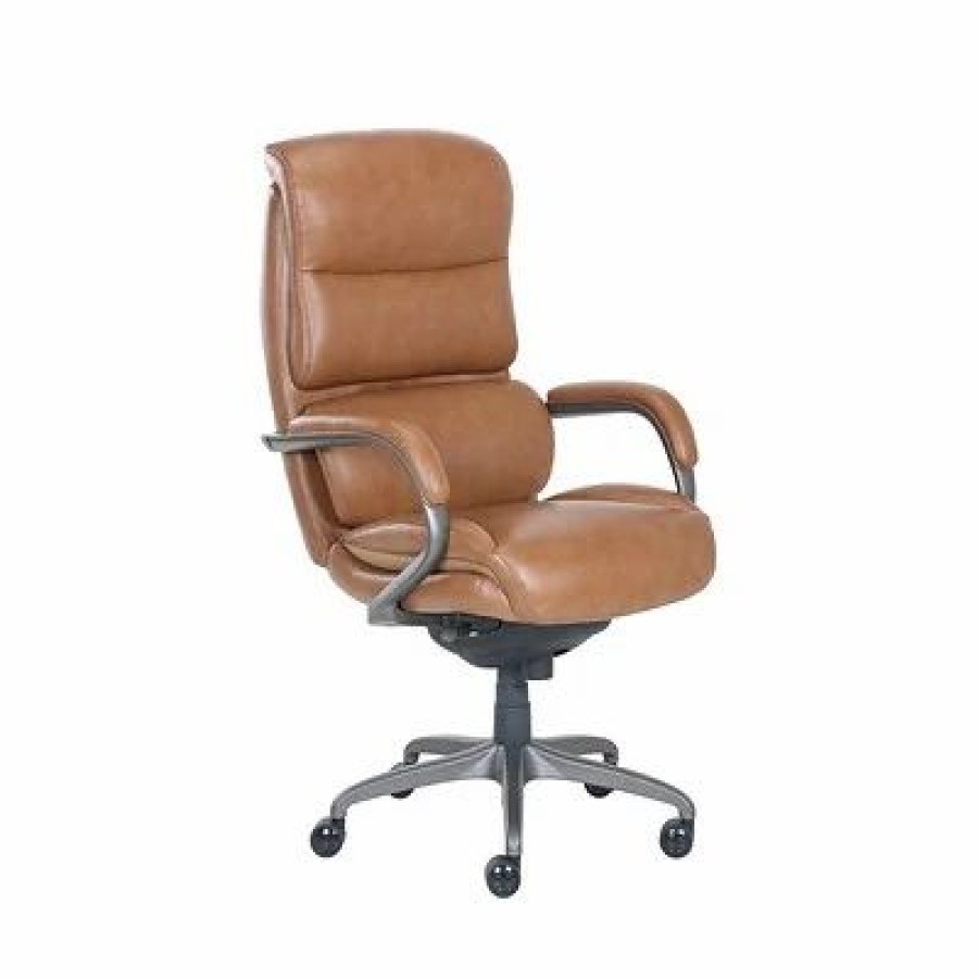 Chairs * | Office Chairs La-Z-Boy Aberdeen Ergonomic Bonded Leather Swivel Computer And Desk Chair, Camel (51545-Cam)