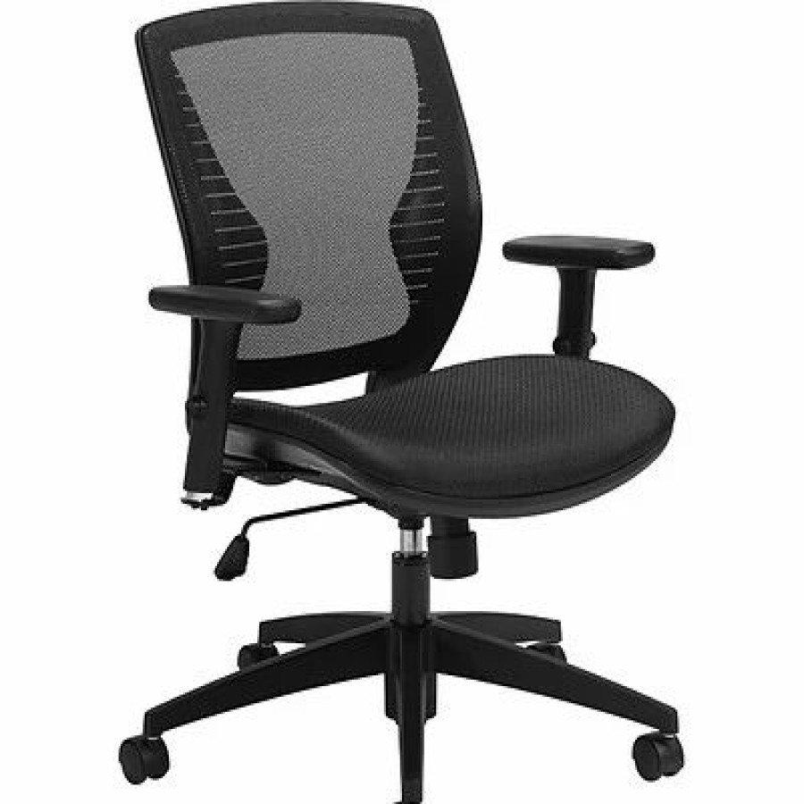 Chairs * | Global Task Chairs Offices To Go Mesh Back Ergonomic Office Chair, Black