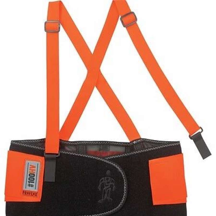 Ergonomic Support * | Ergodyne Back Supports Ergodyne Proflex 100 Economy Hi-Visibility Back Support, Orange, Xl