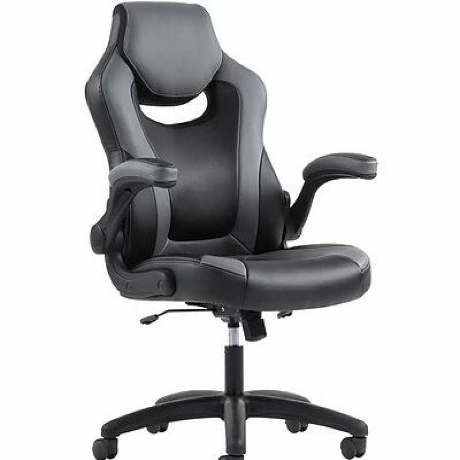 Chairs * | Gaming Chairs Sadie Racing Style Bonded Leather Gaming Chair, Black/Gray (Bsxvst911)