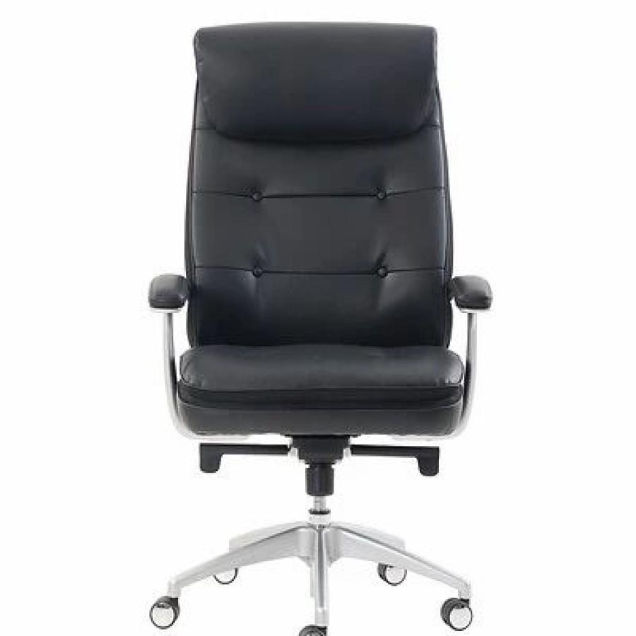 Chairs * | Executive/Managerial Chairs Beautyrest Royo Big & Tall Bonded Leather Executive Chair, Black (60003)