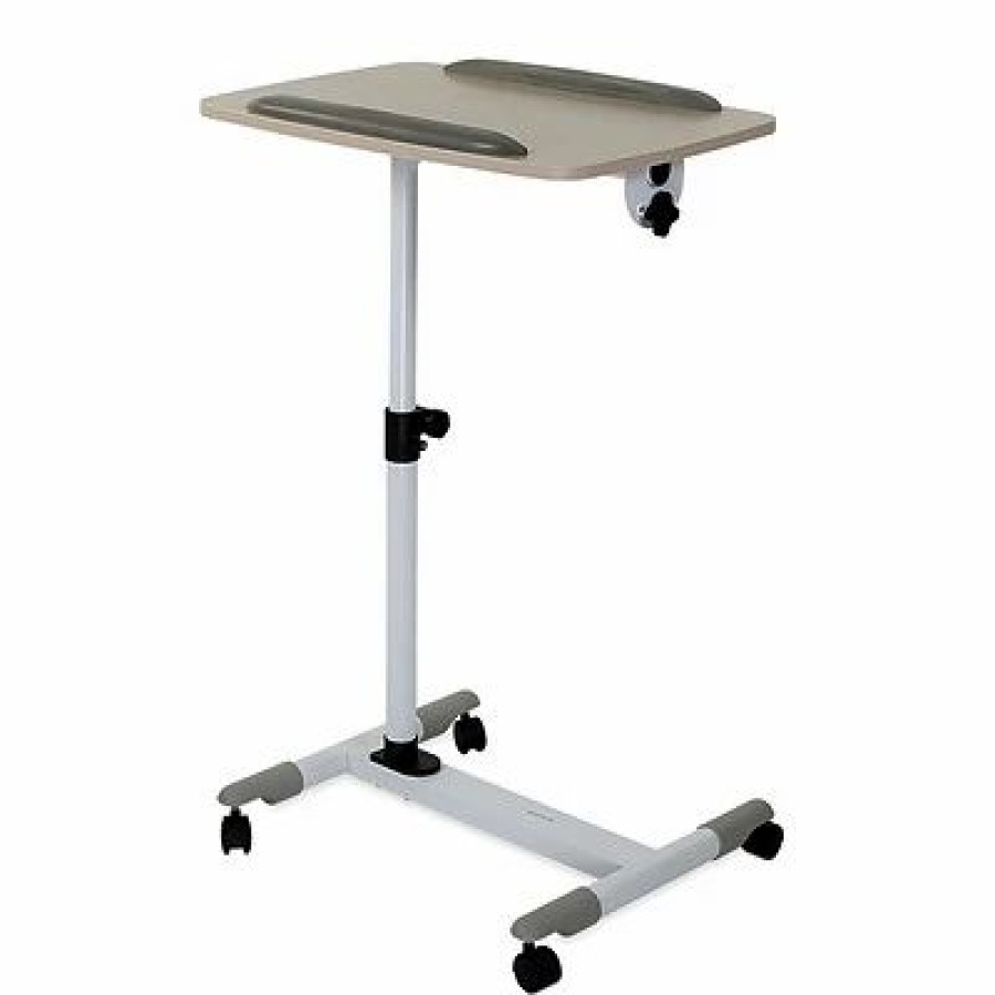 Storage Drawers * | Rolling Carts Mount-It! Rolling Laptop Tray, Height Adjustable Bedside Cart With Caster Wheels (Mi-7946)