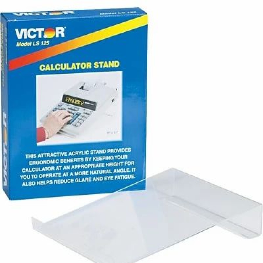 Calculator Accessories * | Victor Technology Calculator Accessories Victor Acrylic Calculator Stand, Large, Clear, 2 H X 9 W X 11 D