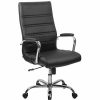 Chairs * | Flash Furniture Executive/Managerial Chairs High Back Black Leather Executive Swivel Office Chair With Chrome Arms [Go-2286H-Bk-Gg]