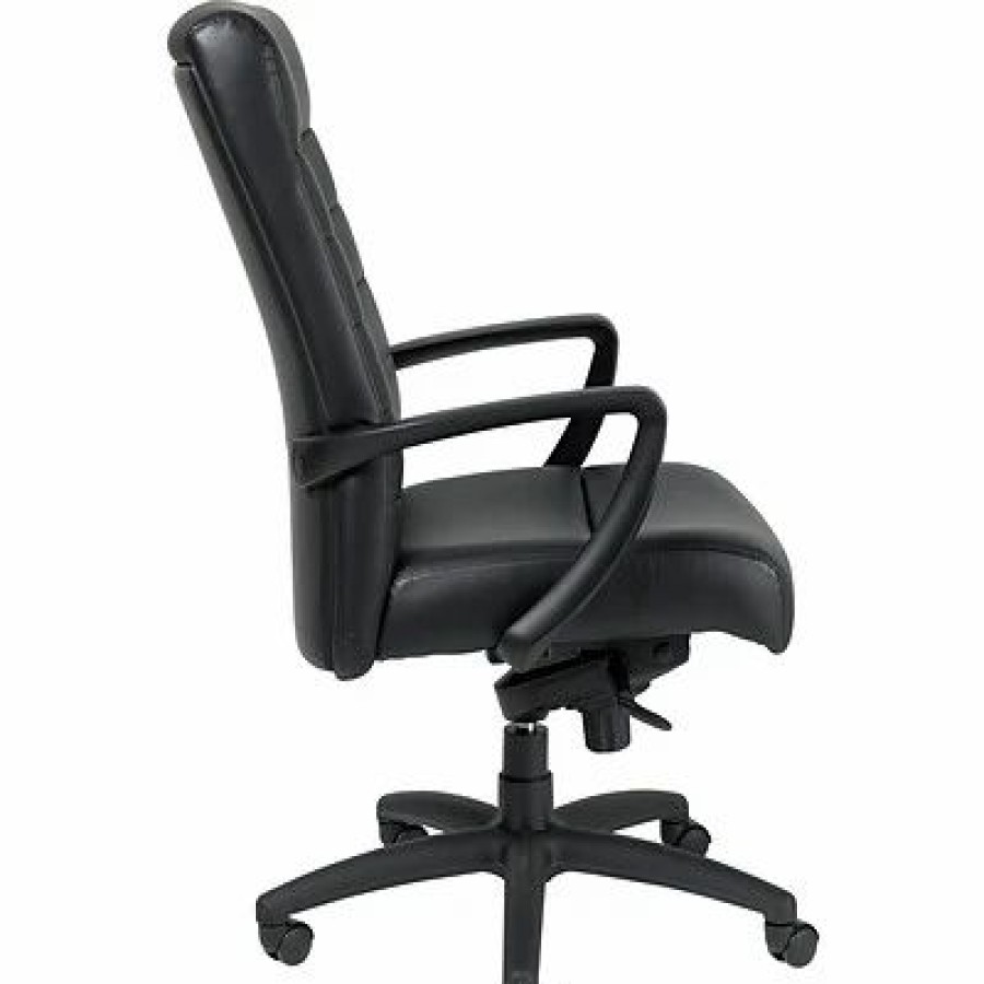 Chairs * | Executive/Managerial Chairs Raynor Eurotech Manchester Leather Executive Chair, Black