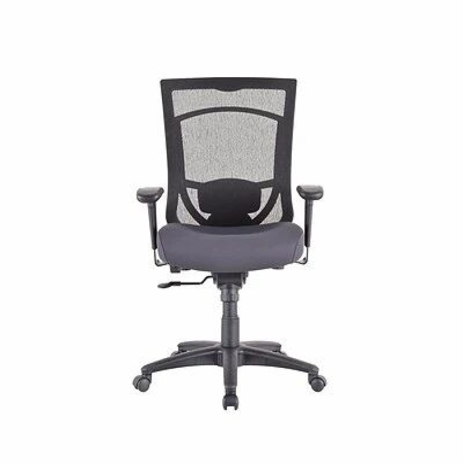 Chairs * | Task Chairs Tempur-Pedic Tp7000 Mesh Back Fabric Task Chair, Black And Agate Gray (Tp7000-Agate)