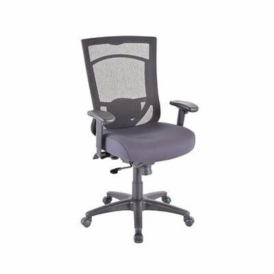 Chairs * | Task Chairs Tempur-Pedic Tp7000 Mesh Back Fabric Task Chair, Black And Agate Gray (Tp7000-Agate)