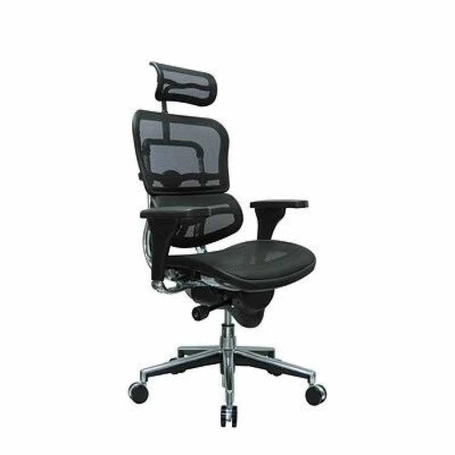 Chairs * | Task Chairs Eurotech High Back Mesh Task Chair, Black (Me7Erg(N))