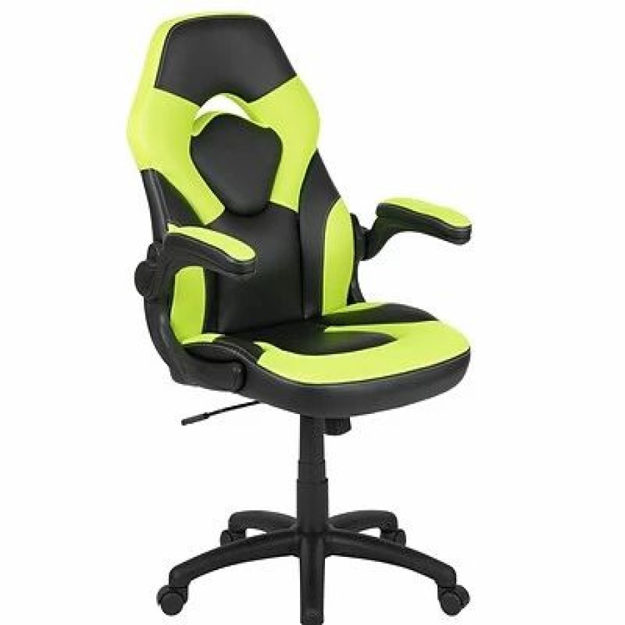 Chairs * | Executive/Managerial Chairs Flash Furniture X10 Ergonomic Leathersoft Swivel Gaming Chair, Neon Green (Ch00095Gn)