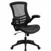 Chairs * | Task Chairs Flash Furniture Mesh Back Faux Leather Computer And Desk Chair, Black (Blx5Mlea)