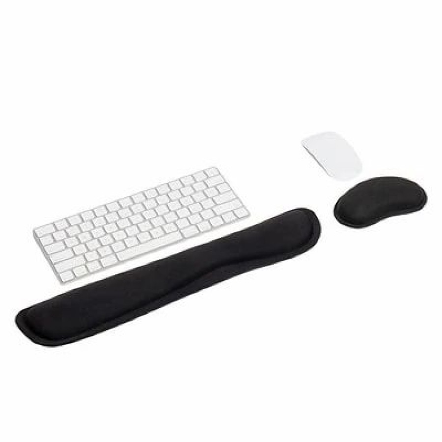 Keyboards & Mice * | Mouse Pads & Wrist Rests Mind Reader Foam Non-Skid Gaming Support Cushion Set, Black (Wrestgel-Blk)