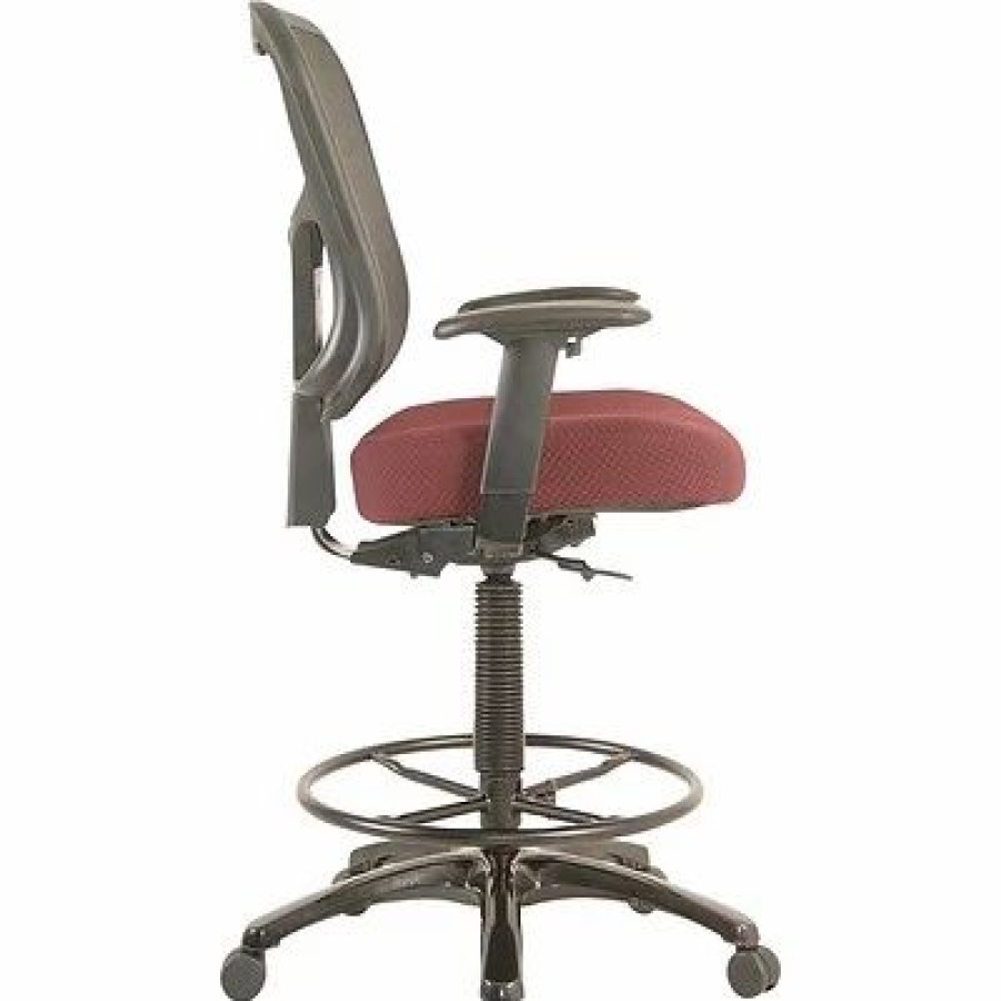 Stools & Ottomans * | Drafting Chairs Tempur-Pedic Tp8200 Ergonomic Fabric Mid-Back Drafting Stool, Burgundy