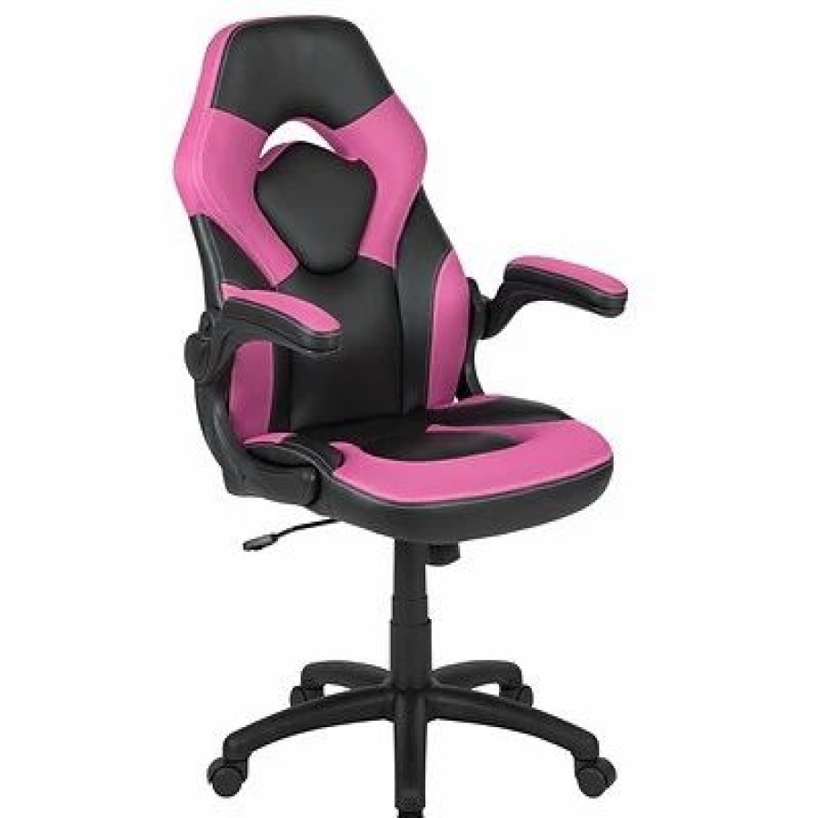 Chairs * | Executive/Managerial Chairs Flash Furniture X10 Ergonomic Leathersoft Swivel Gaming Chair, Pink (Ch00095Pk)