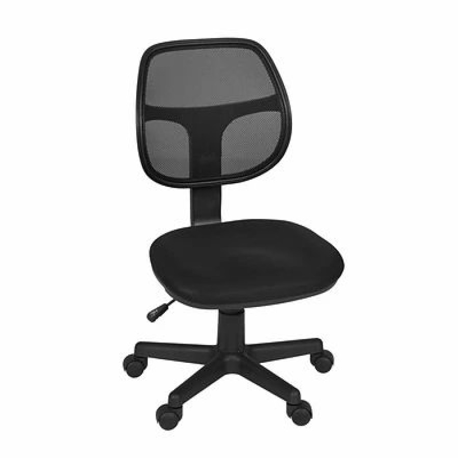 Chairs * | Office Chairs Regency Carter Swivel Office Chair, Black, Armless (5083Bk)