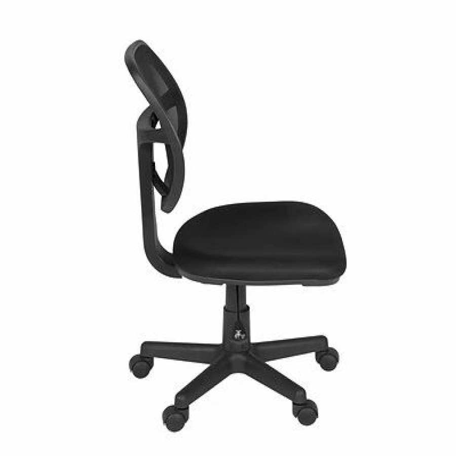 Chairs * | Office Chairs Regency Carter Swivel Office Chair, Black, Armless (5083Bk)