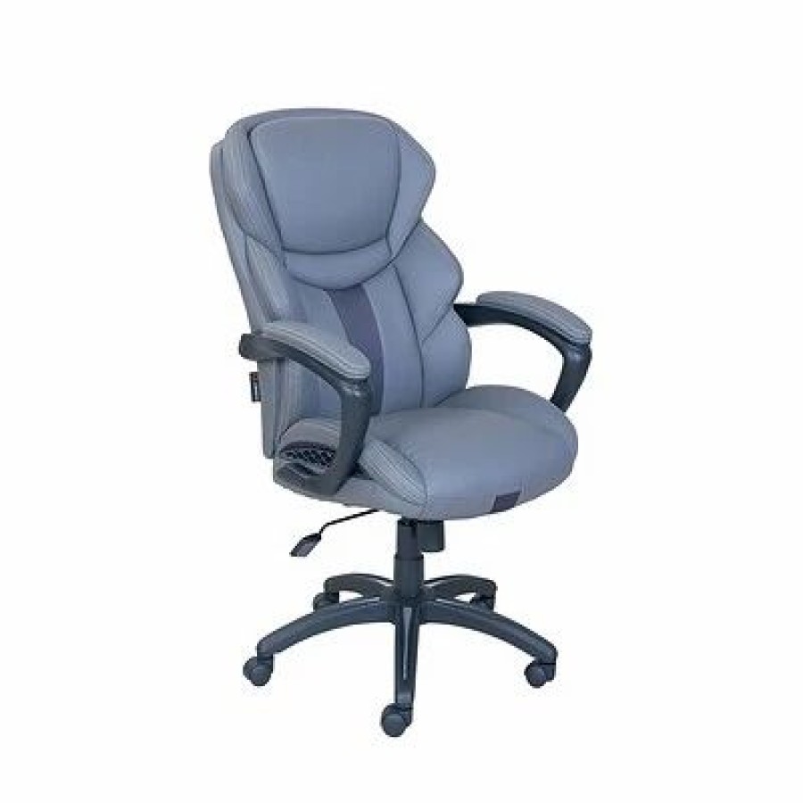 Chairs * | Executive/Managerial Chairs Dormeo Espo Octaspring Bonded Leather Managers Office Chair, Gray (47055)