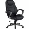 Chairs * | Executive/Managerial Chairs Global High-Back Bonded Leather Executive Chair, Fixed Arms, Black