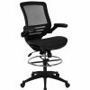 Stools & Ottomans * | Drafting Chairs Flash Furniture Mesh Mid-Back Drafting Stool With Lumbar Support, Black (Bllb8801Xdblk)