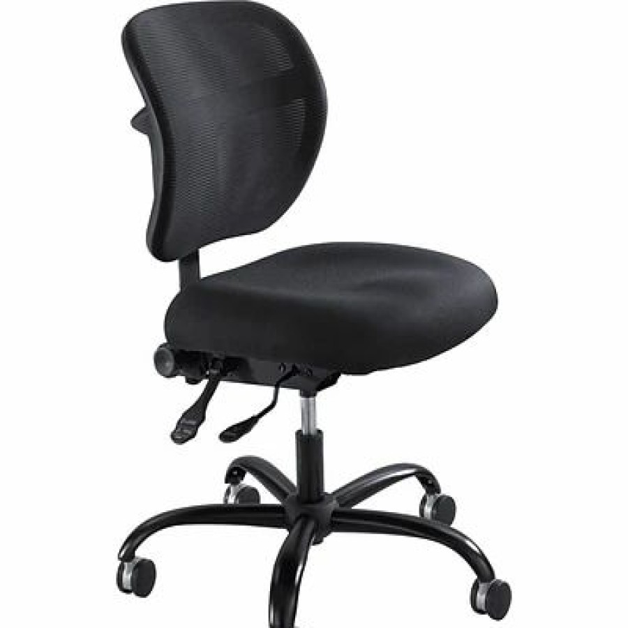 Chairs * | Big & Tall Chairs Safco Vue Ergonomic Mesh Computer & Desk Big & Tall Chair, 500 Lb. Capacity, Black (3397Bl)