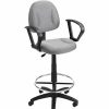 Stools & Ottomans * | Drafting Chairs Boss Deluxe Posture Fabric Drafting Stool With Swivel Base, Gray (B1617-Gy)