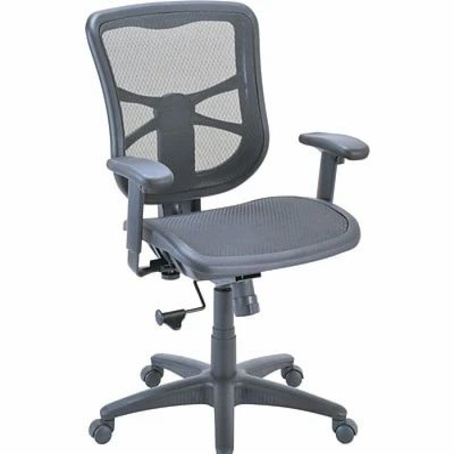 Chairs * | Task Chairs Alera Elusion Mid-Back Mesh Task Chair With Mesh Seat, Black