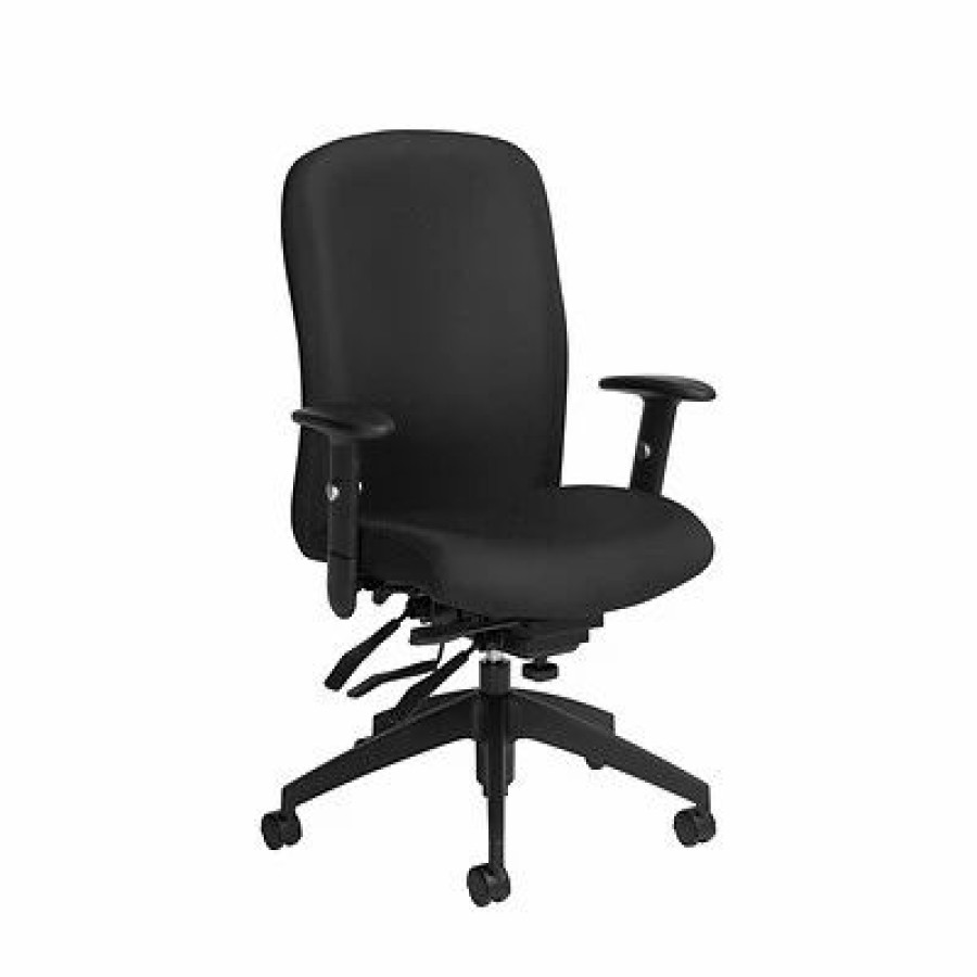 Chairs * | Big & Tall Chairs Global Truform Ergonomic Fabric Executive Big & Tall Chair, 350 Lb. Capacity, Black (Ts54503Scbkjn02)