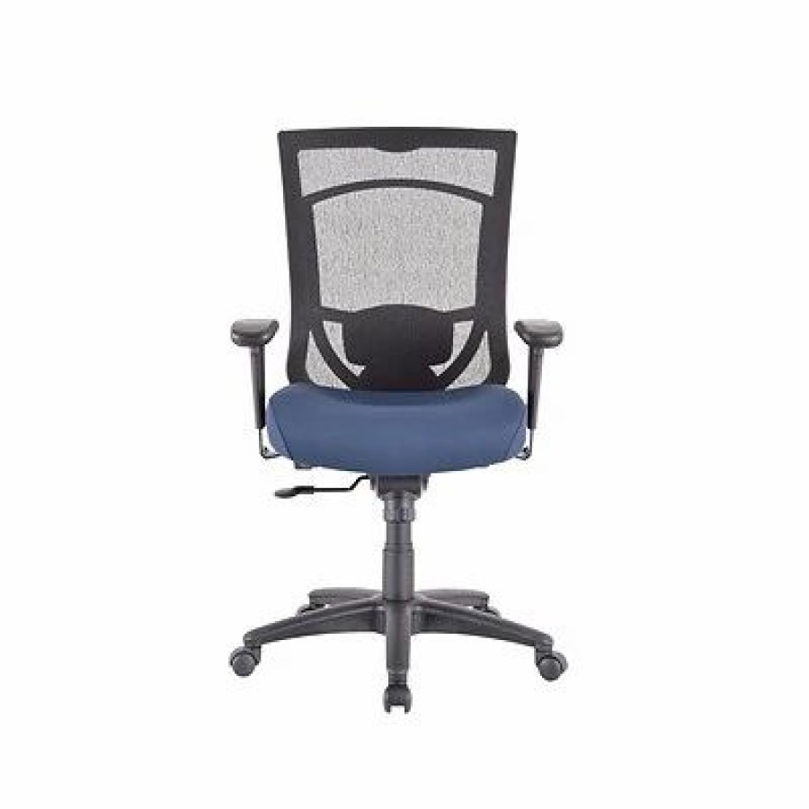 Chairs * | Task Chairs Tempur-Pedic Tp7000 Mesh Back Fabric Task Chair, Black And Cobalt (Tp7000-Cobalt)