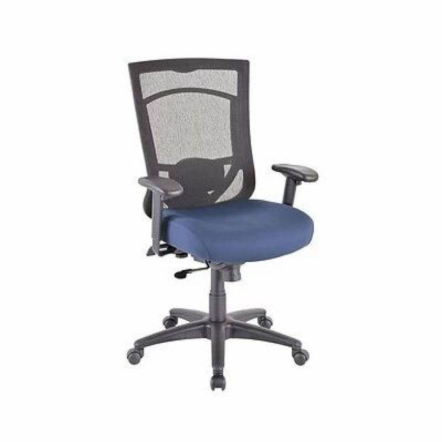 Chairs * | Task Chairs Tempur-Pedic Tp7000 Mesh Back Fabric Task Chair, Black And Cobalt (Tp7000-Cobalt)