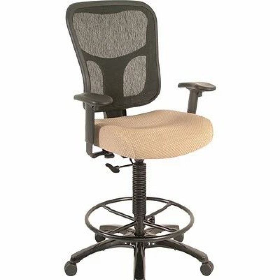 Stools & Ottomans * | Drafting Chairs Tempur-Pedic Tp8200 Ergonomic Fabric Mid-Back Drafting Stool, Beige