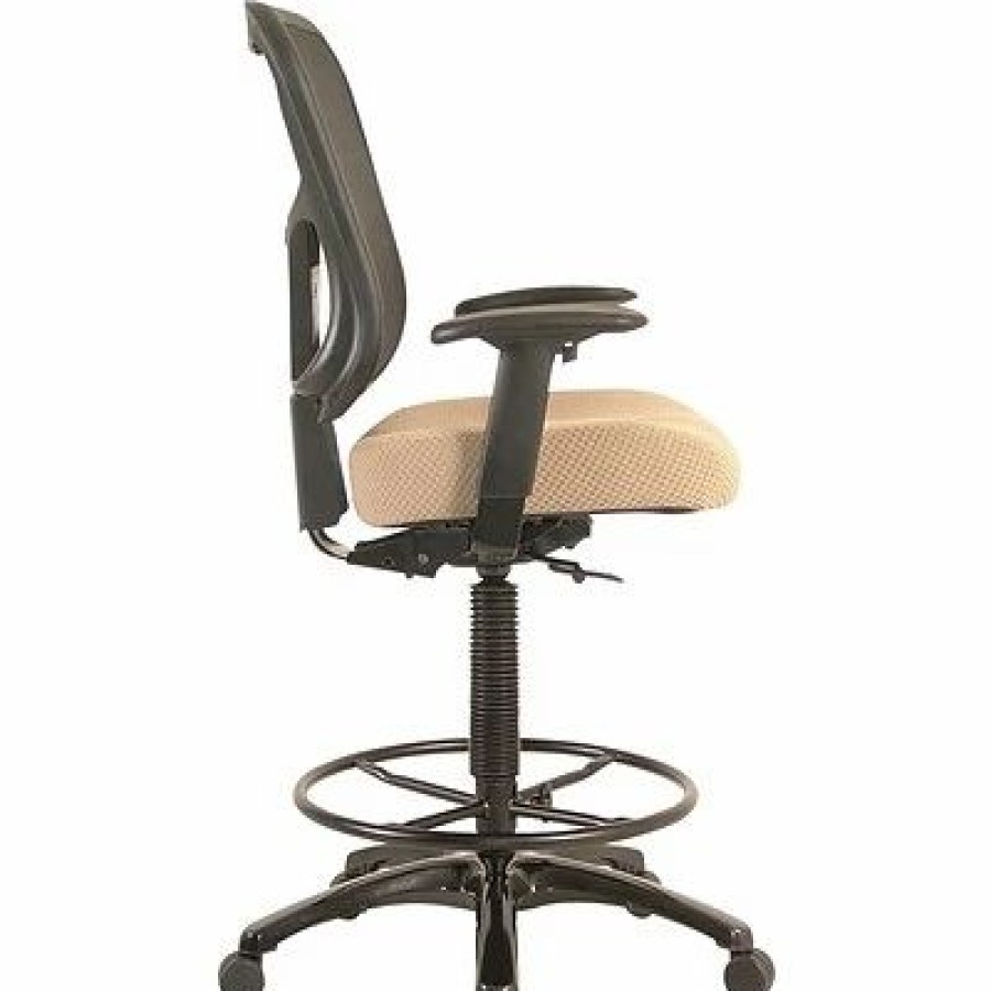 Stools & Ottomans * | Drafting Chairs Tempur-Pedic Tp8200 Ergonomic Fabric Mid-Back Drafting Stool, Beige