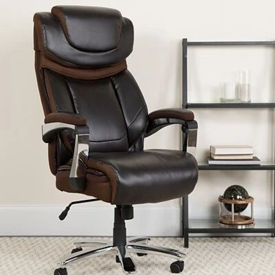 Chairs * | Executive/Managerial Chairs Flash Furniture Leathersoft Executive Office Chair, Brown (Go2223Bn)