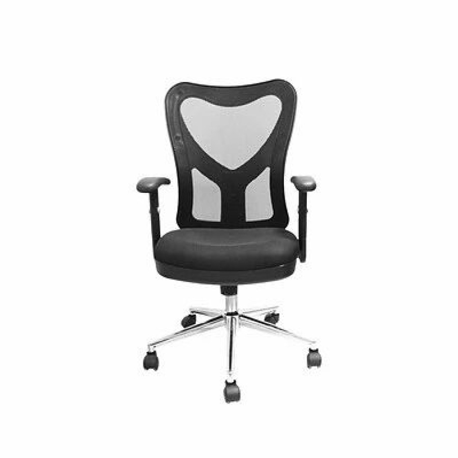 Chairs * | Task Chairs Techni Mobili Mesh Back Fabric Task Chair, Black (Rta-0098M-Bk)