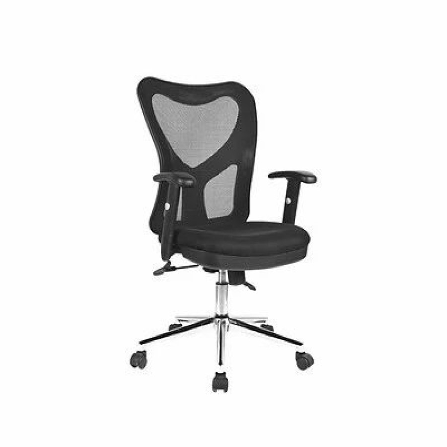 Chairs * | Task Chairs Techni Mobili Mesh Back Fabric Task Chair, Black (Rta-0098M-Bk)