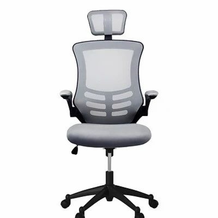 Chairs * | Executive/Managerial Chairs Techni Mobili Executive High Back Mesh Chair, Silver/Grey