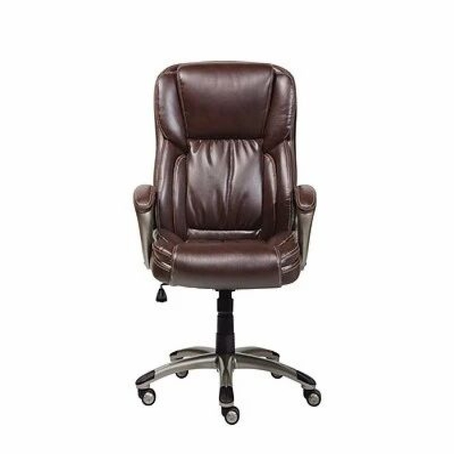 Chairs * | Executive/Managerial Chairs Serta Bonded Leather Executive Chair, Biscuit Brown (Chr200090)