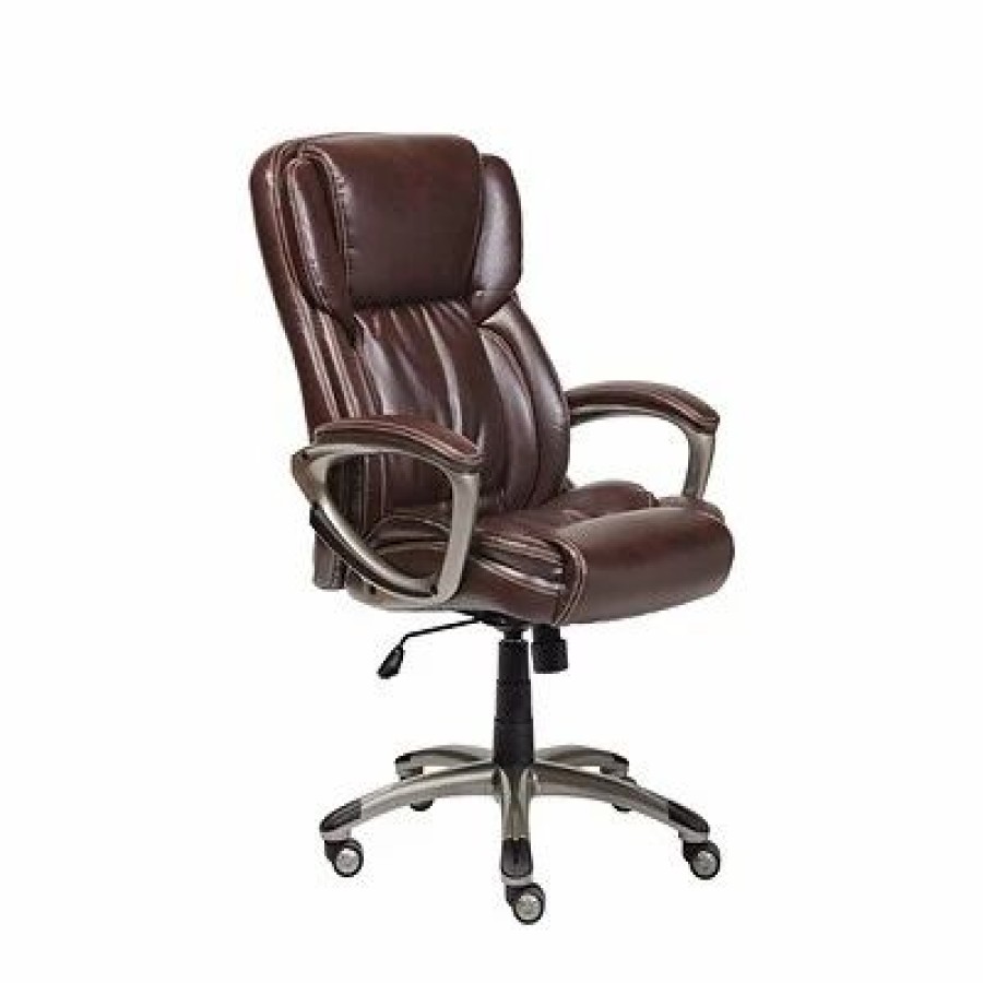 Chairs * | Executive/Managerial Chairs Serta Bonded Leather Executive Chair, Biscuit Brown (Chr200090)