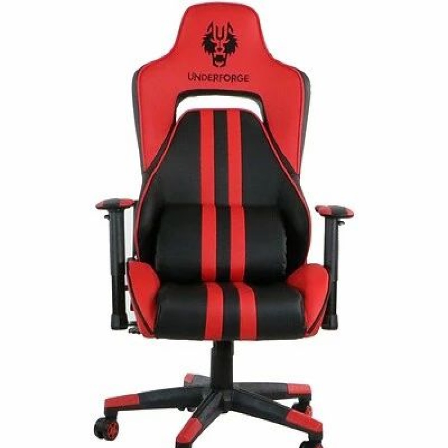 Chairs * | Gaming Chairs Hanover Commando Fabric Ergonomic Gas Lift Seating Gaming Chair, Black And Red, Hgc0102