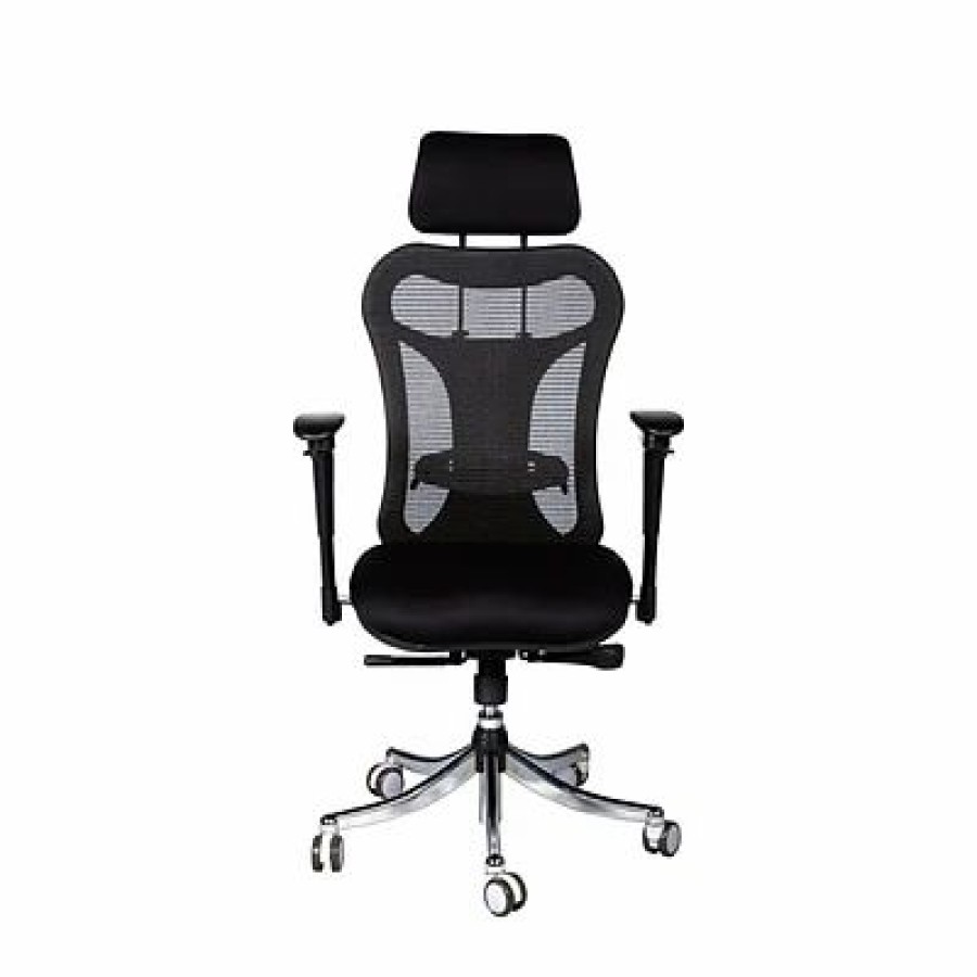 Chairs * | Executive/Managerial Chairs Mooreco Ergo Mesh Back Fabric Executive Chair, Black (34434)