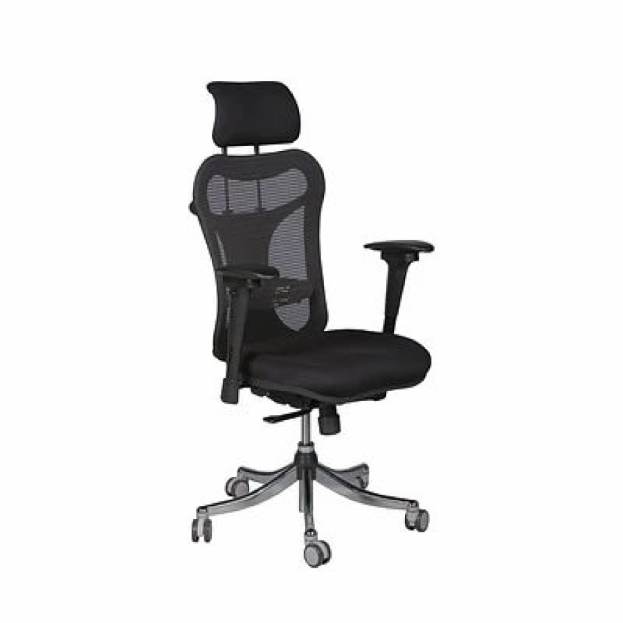 Chairs * | Executive/Managerial Chairs Mooreco Ergo Mesh Back Fabric Executive Chair, Black (34434)