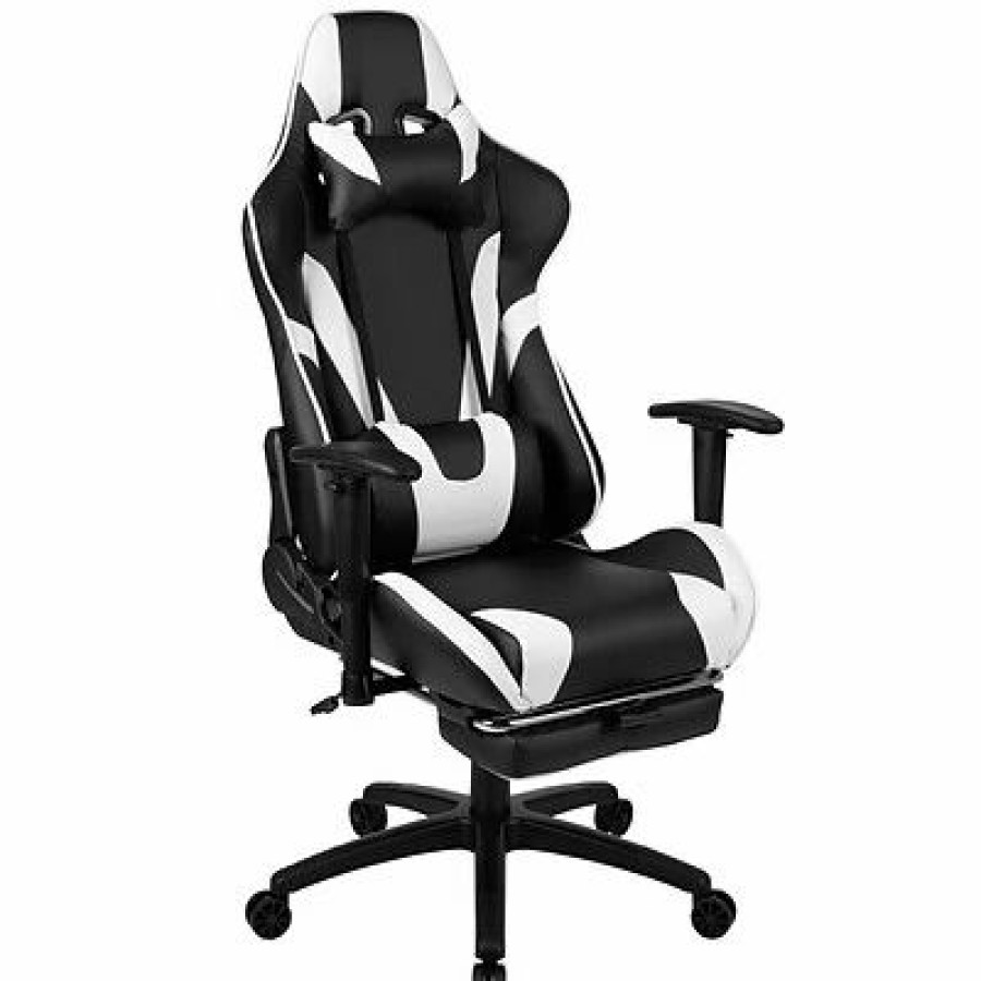 Chairs * | Executive/Managerial Chairs Flash Furniture X30 Ergonomic Leathersoft Swivel Gaming Chair, Black (Ch187230Bk)